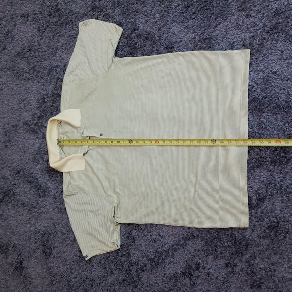 Bermuda Sands Mens size Large Golf Shirt Yellow black stripes short sleeve Polo - Picture 6 of 8